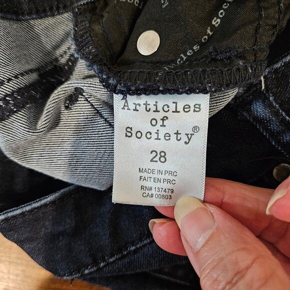 Articles of Society Jeans Womens Dark Wash Denim Mid Rise Skinny Size 28 - Picture 16 of 16